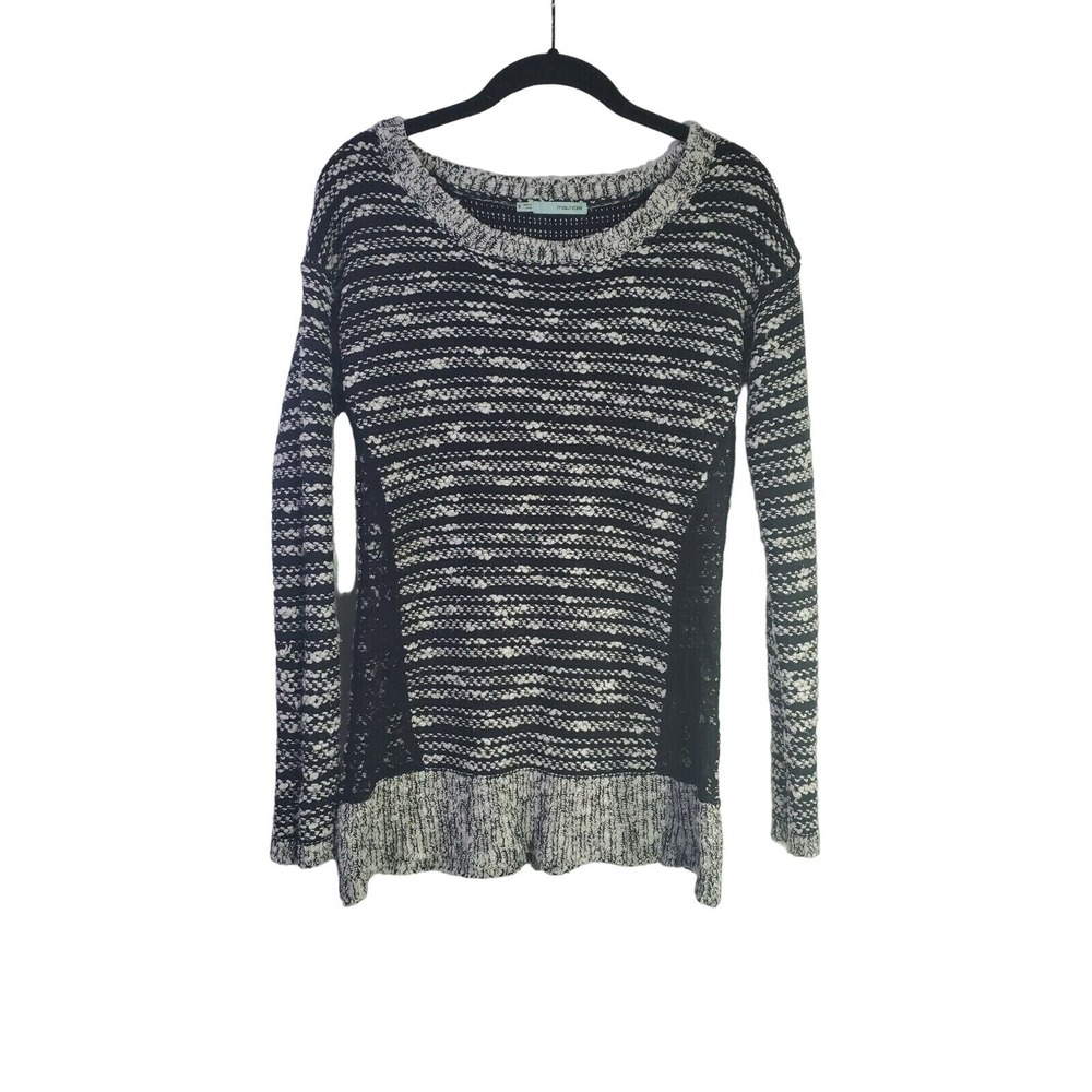 Maurices Sweater Small Womens Black Grey Long Sleeve Crew Casual Winter